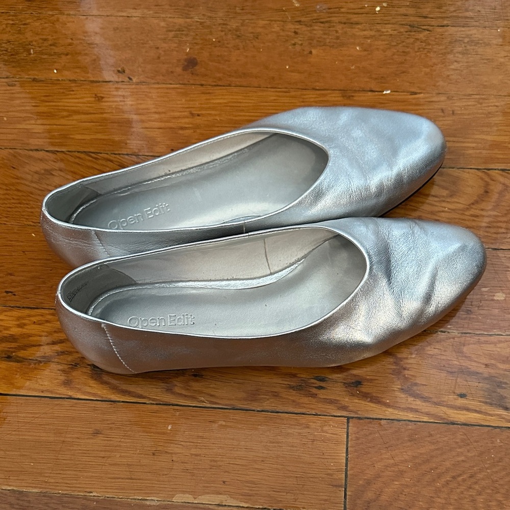 Silver Women's Flats - Open Edit - Size 7
